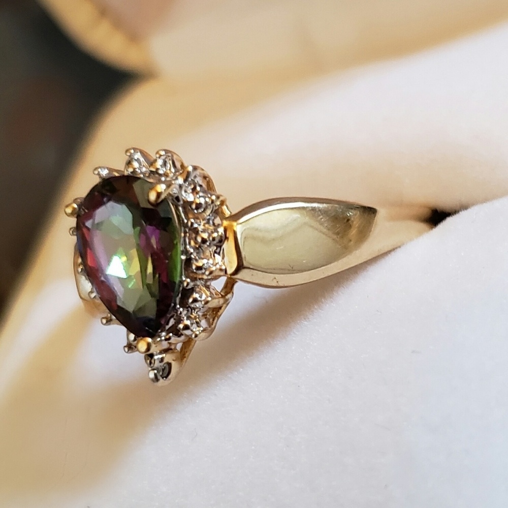 Smokey Stone/Diamond 14k Ring